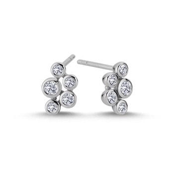 14 kt hvidguld Bubbles ørestikkere med i alt 0,28 ct diamanter Wesselton SI